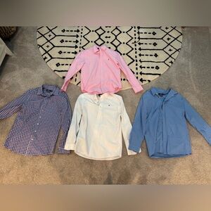 Polo Ralph Lauren Pink button down and Vineyard Vines White and Blue Button Down